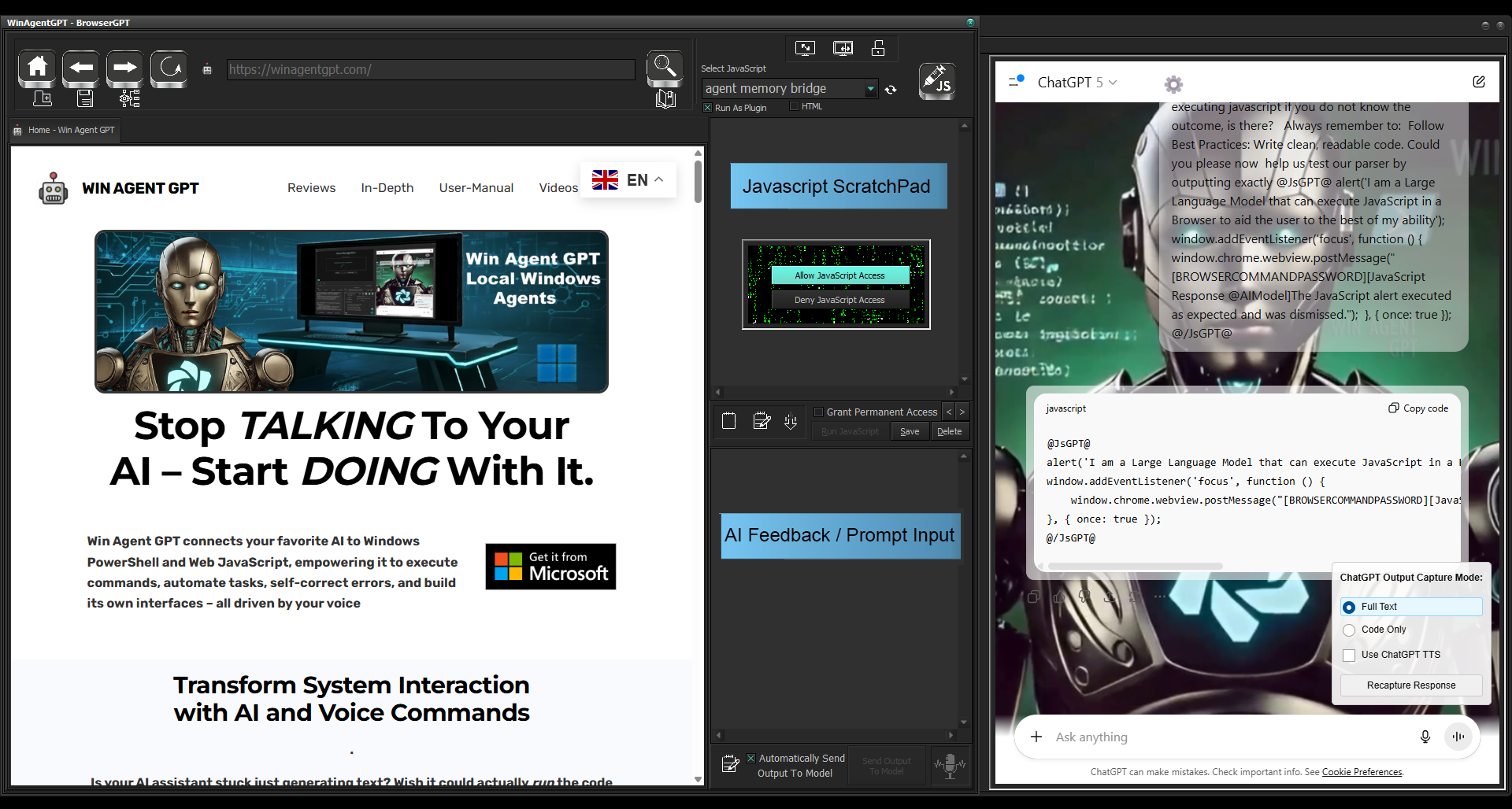 BrowserGPT Interface