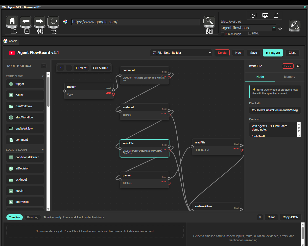 Agent FlowBoard Interface