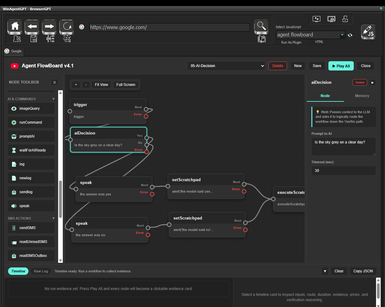 Agent FlowBoard node categories